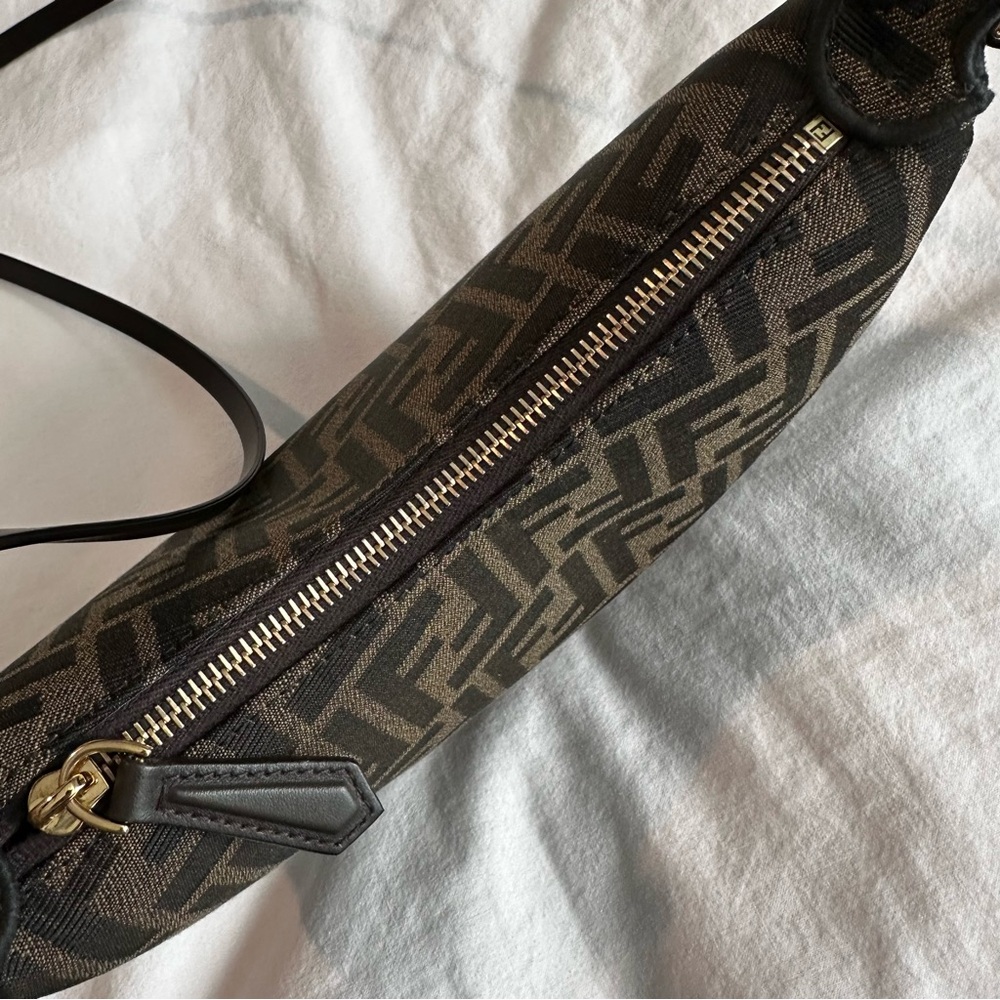 FENDI Authentic Fendigraphy Mini Brown FF Jacquard Mini hobo Bag Designer - Picture 8 of 15